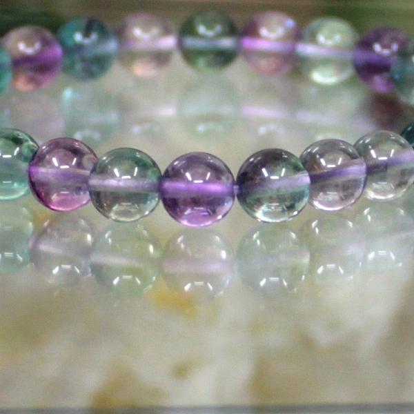 A級フローライトブレスレット8mm【巾着付き】