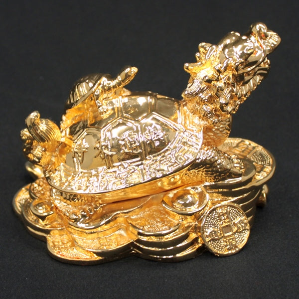 銅製 金彩龍亀