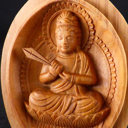 白檀香合仏　開運十二支御守本尊（午（うま・ウマ・馬）　勢至菩薩）●金色巾着付