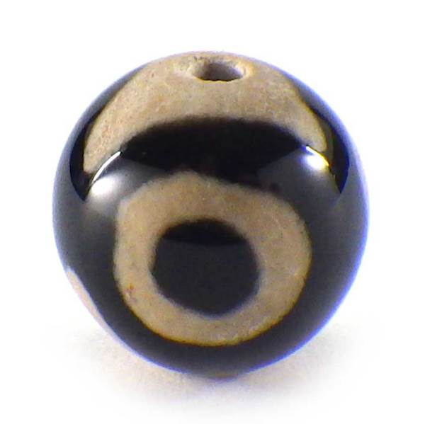 三眼天珠(丸)(黒)10mm(1個)