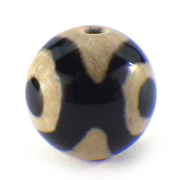 三眼天珠(丸)(黒)10mm(1個)