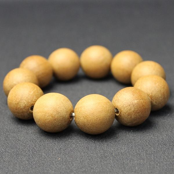 本白檀(サンダルウッド)ブレスレット20mm【高級ケース付き】