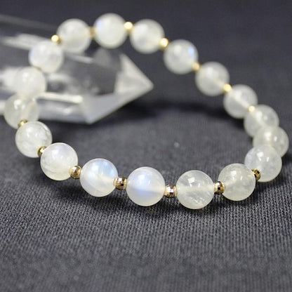 18金ゴールド使用AAA級ロイヤルブルームーンストーンブレスレット8mm【高級ケース付き】