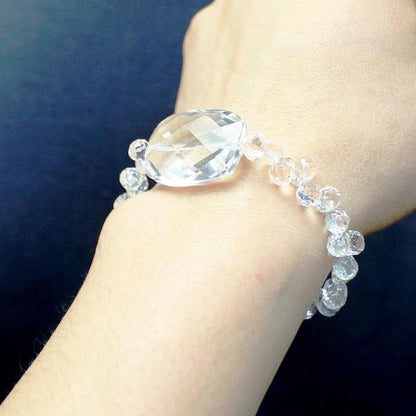 AAA級水晶スクエアカットブレスレット30×20mm【大玉】【高級ケース付き】