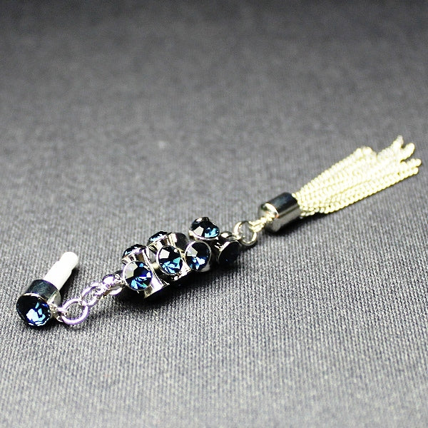 スマホ用フォンピアス（青）（チェーンタイプB）
