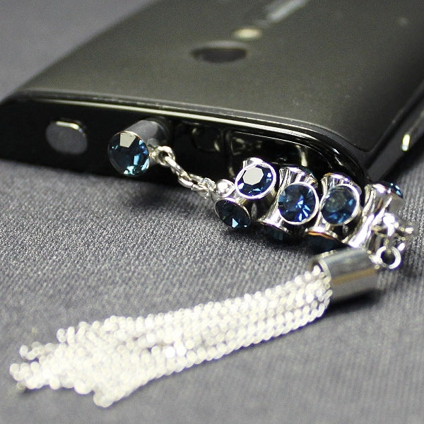 スマホ用フォンピアス（青）（チェーンタイプB）