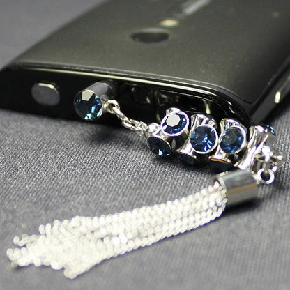 スマホ用フォンピアス（青）（チェーンタイプB）