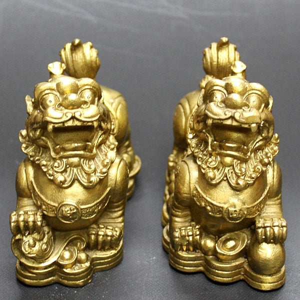 銅製「元宝貔貅(ヒキュウ)(一対)」