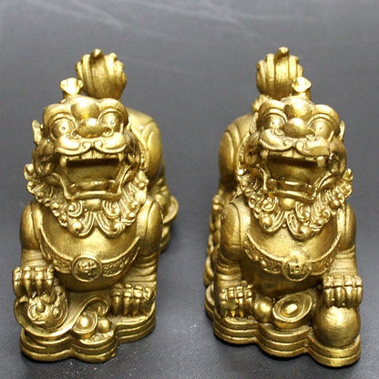 銅製「元宝貔貅(ヒキュウ)(一対)」