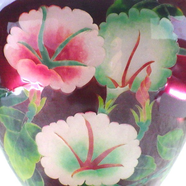 銀七宝焼花瓶（赤）