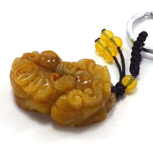 風水 根付け 黄玉 貔貅 ヒキュウ【再入荷新商品】