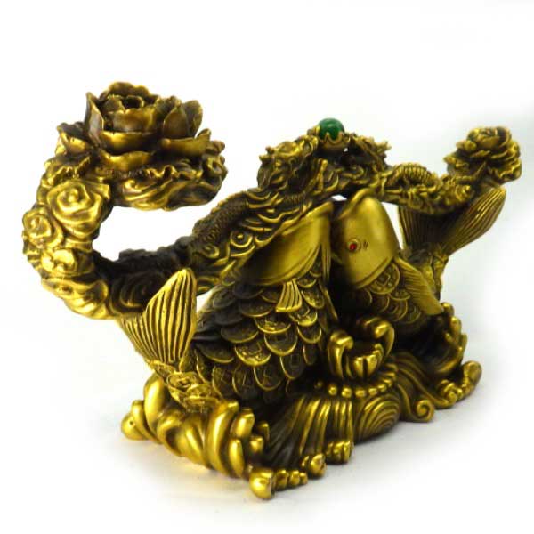銅製「如意双鯉」(特大)