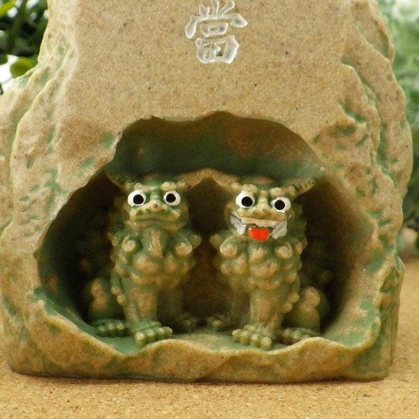 風水 シーサー石敢當 大)(緑)