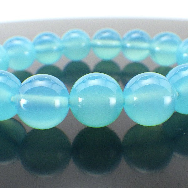 AA級 シーブルーカルセドニー ブレスレット 12mm 【高級ケース付き】