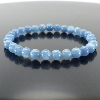 AAAA級 シャイニングアクアマリン ブレスレット 6mm 【高級ケース付き】