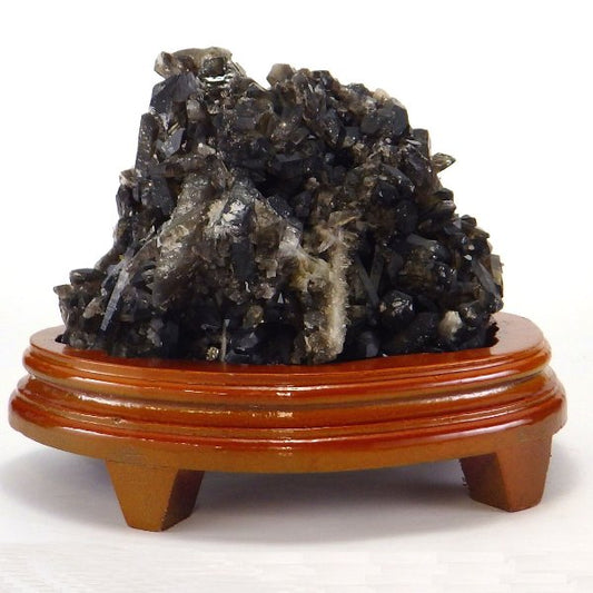 モリオン 黒水晶 原石1600g 台付き 現物販売