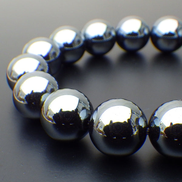 AA級ヘマタイトブレスレット12mm●磁気無し【巾着付き】