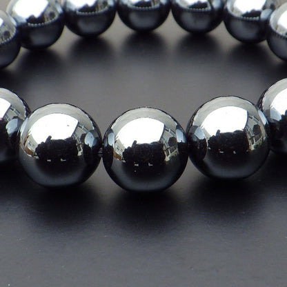 AA級ヘマタイトブレスレット12mm●磁気無し【巾着付き】