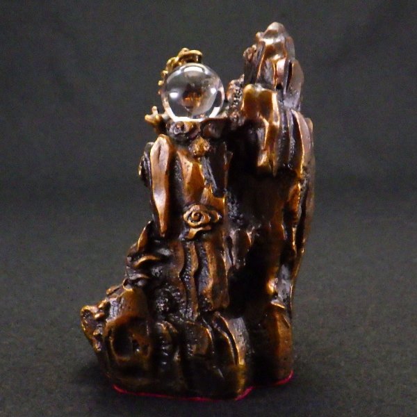 銅製「金龍上山」●天然水晶20mm玉×1個
