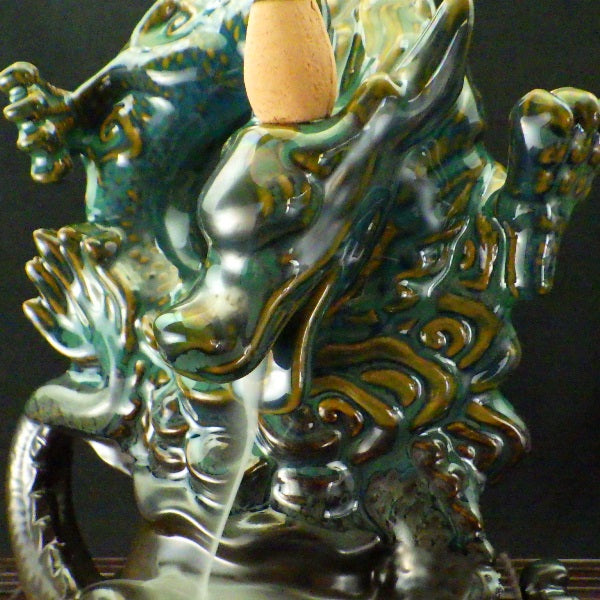 招財福煙青龍倒流香炉 倒流香付