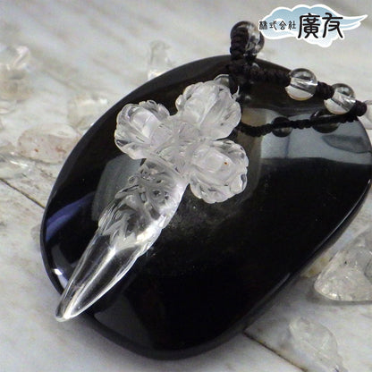 チベット密教法具 水晶 金剛杵(プルパ) ネックレス