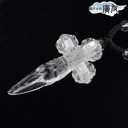 チベット密教法具 水晶 金剛杵(プルパ) ネックレス