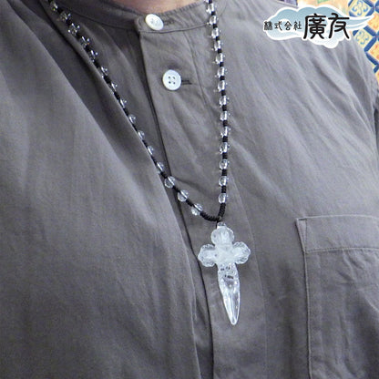 チベット密教法具 水晶 金剛杵(プルパ) ネックレス