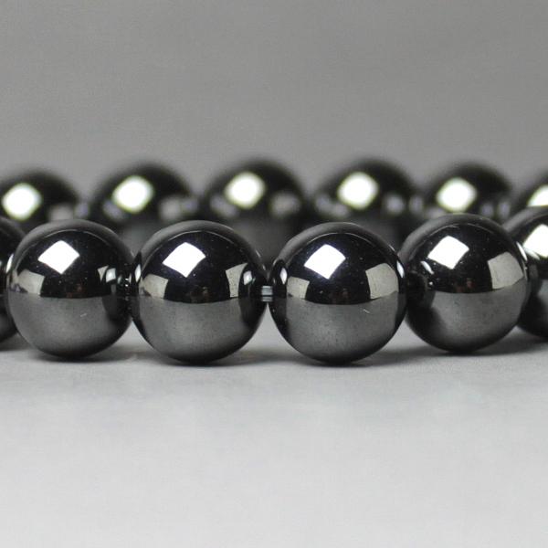 AA級ヘマタイトブレスレット12mm●磁気あり【巾着付き】