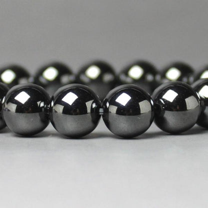 AA級ヘマタイトブレスレット12mm●磁気あり【巾着付き】