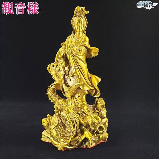 銅製「龍上観音」【再入荷新商品】