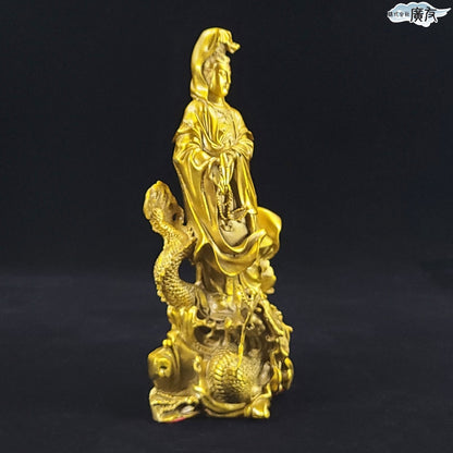 銅製「龍上観音」【再入荷新商品】