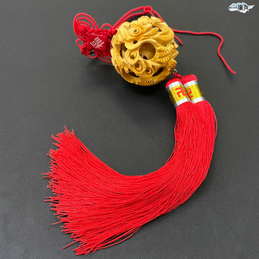中国結 双龍彫り天球(大)