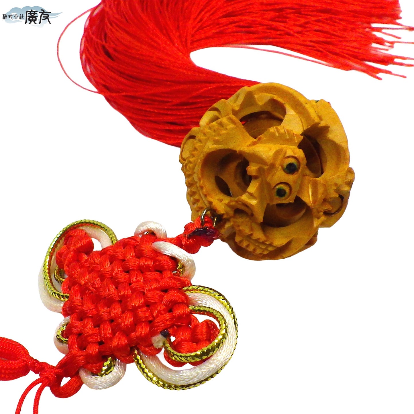 中国結 双龍彫り天球(小)