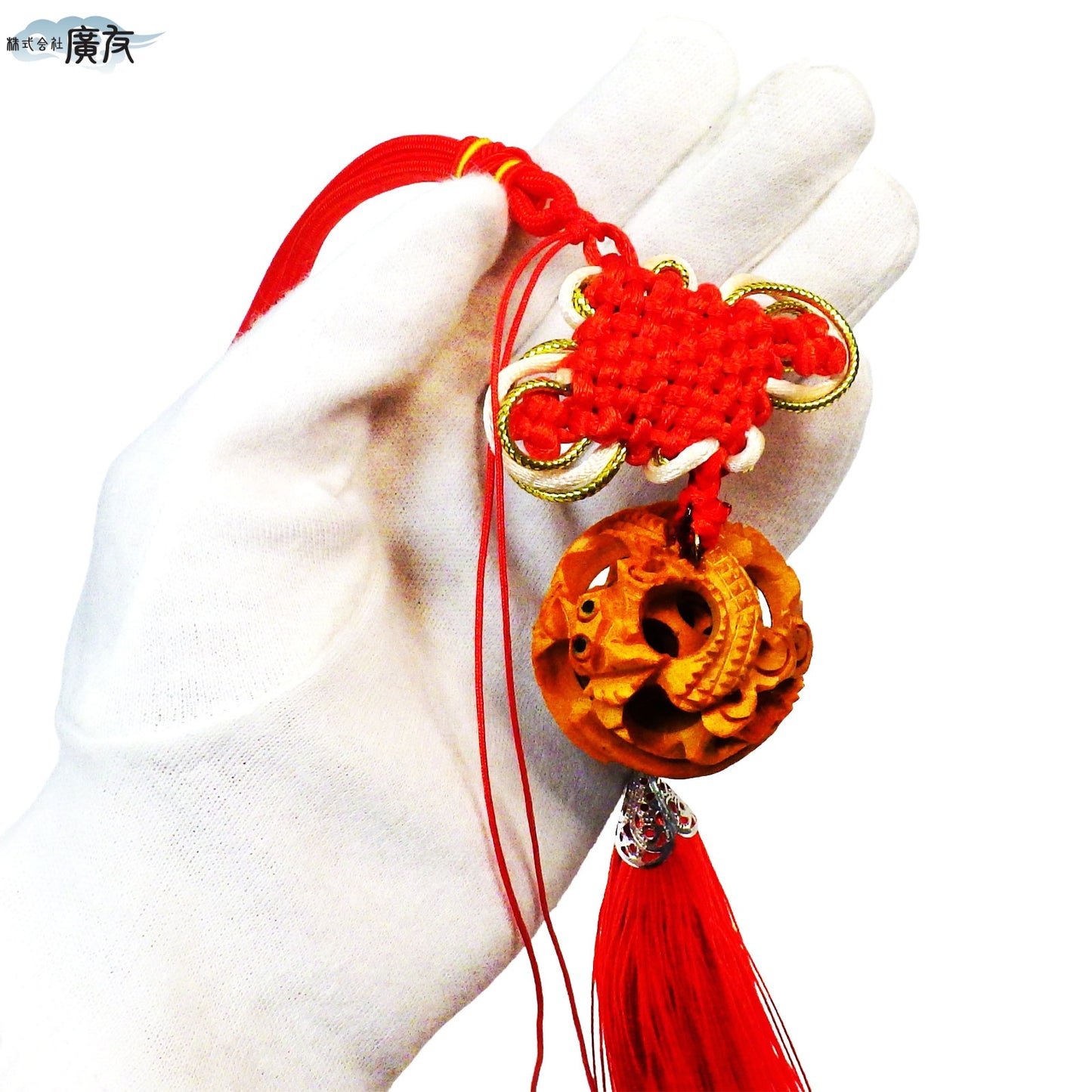 中国結 双龍彫り天球(小)