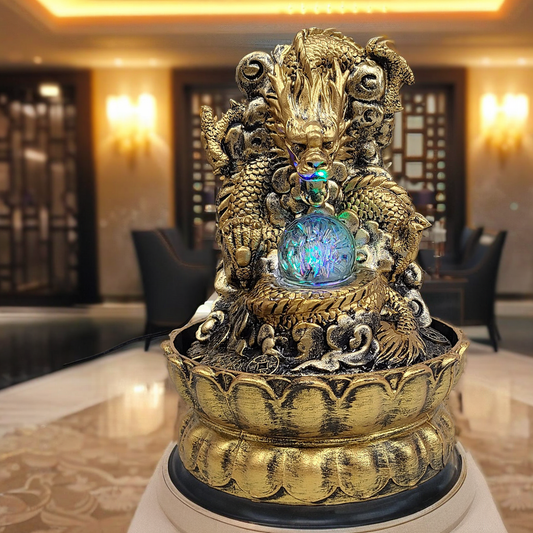 金運の五爪皇帝龍噴水