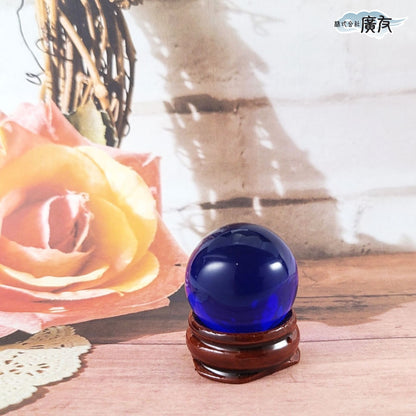 5個まとめ買いセット 合成クリスタル 30mm 丸玉 (8.サファイア色)【新商品】