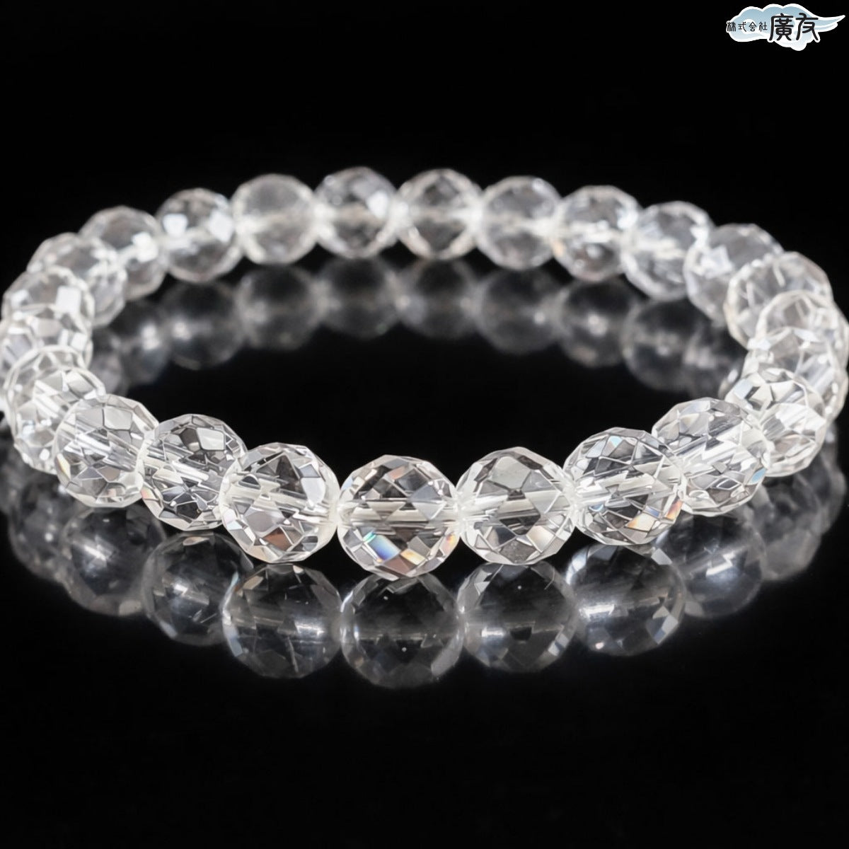 AA級水晶ミラーボールカットブレスレット8mm【紙箱付き】