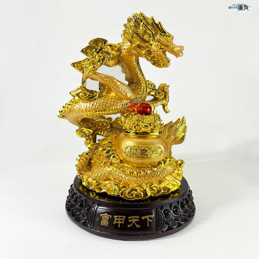 樹脂製 富甲天下財盆龍【新商品】