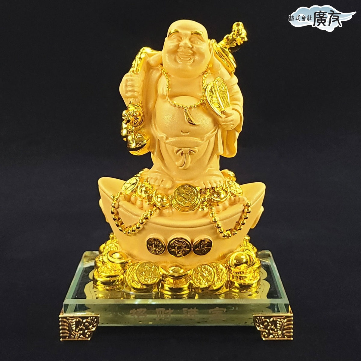 樹脂製 招財進宝布袋(砂金色)14番【新商品】