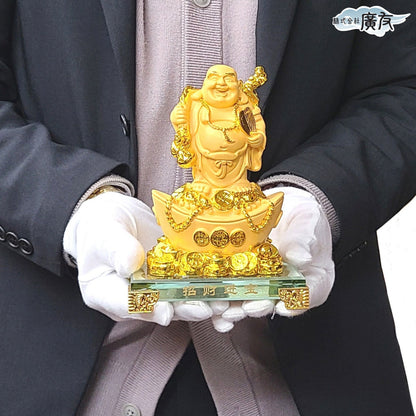 樹脂製 招財進宝布袋(砂金色)14番【新商品】