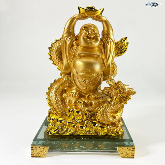 ハッピーブッダ 祥龍賜福布袋(金色) 15番【新商品】