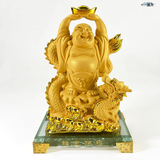 ハッピーブッダ 祥龍賜福布袋(砂金色) 16番【新商品】