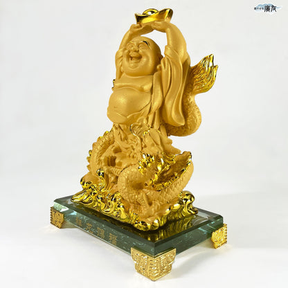 ハッピーブッダ 祥龍賜福布袋(砂金色) 16番【新商品】