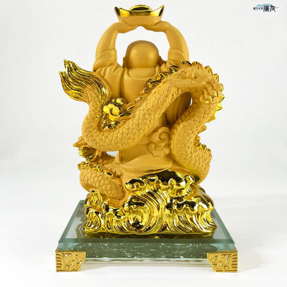 ハッピーブッダ 祥龍賜福布袋(砂金色) 16番【新商品】