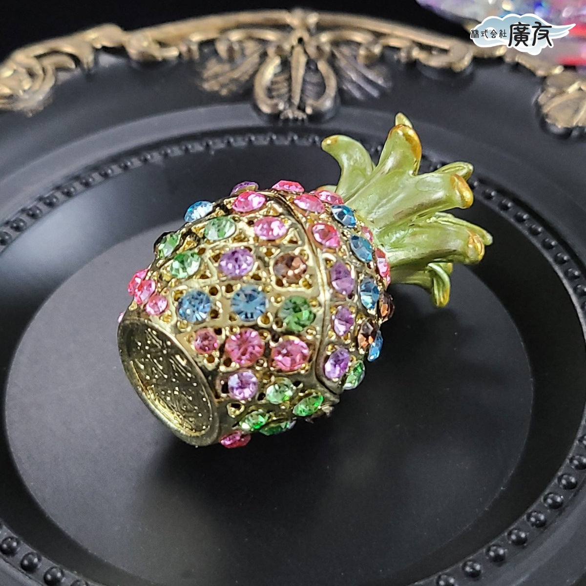ラインストーン パイナップル 虹色 小【新商品】
