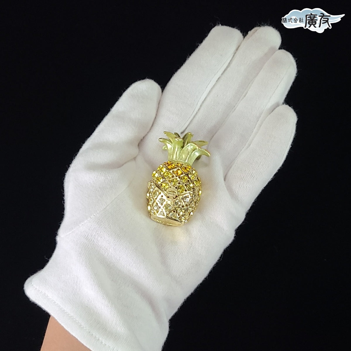 ラインストーン パイナップル 金色 小【新商品】