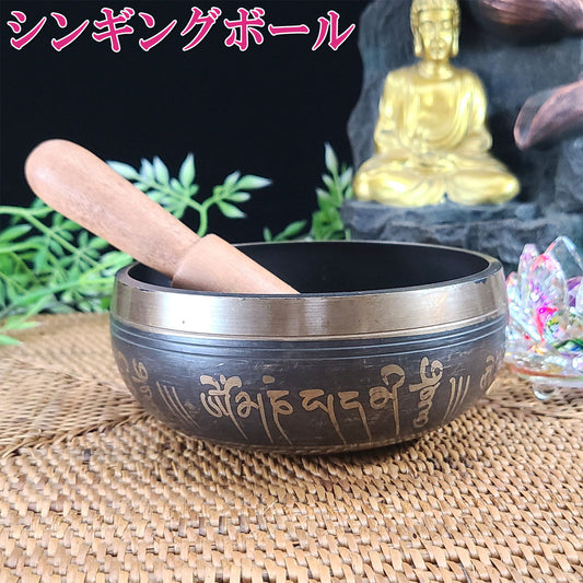 シンギングボール(瞑想鈴)木製スティック・天然水晶さざれ100g付【新商品】