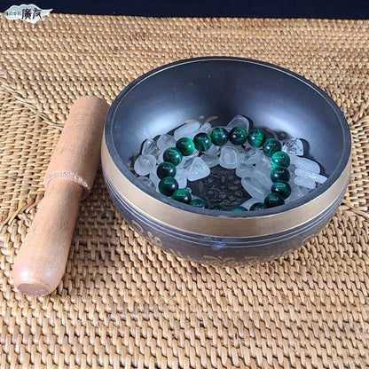 シンギングボール(瞑想鈴)木製スティック・天然水晶さざれ100g付【新商品】