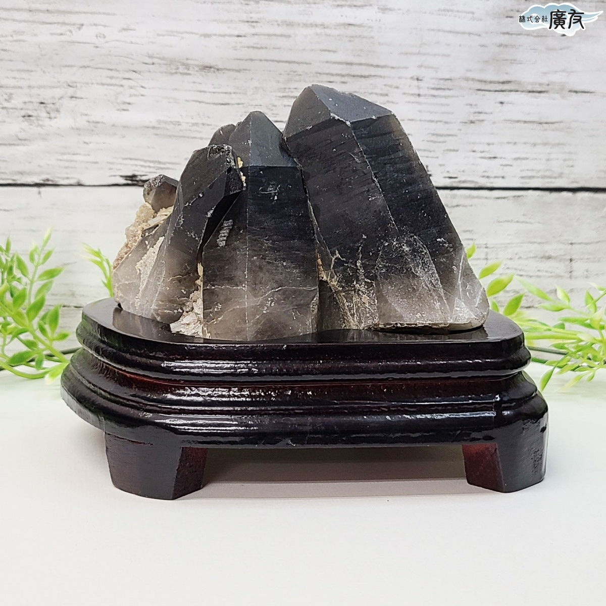 モリオン 黒水晶 原石919g 台付き 現物販売【新商品】