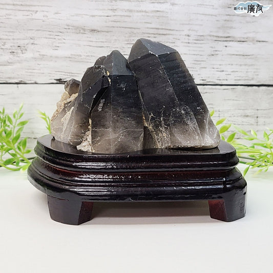 モリオン 黒水晶 原石919g 台付き 現物販売【新商品】